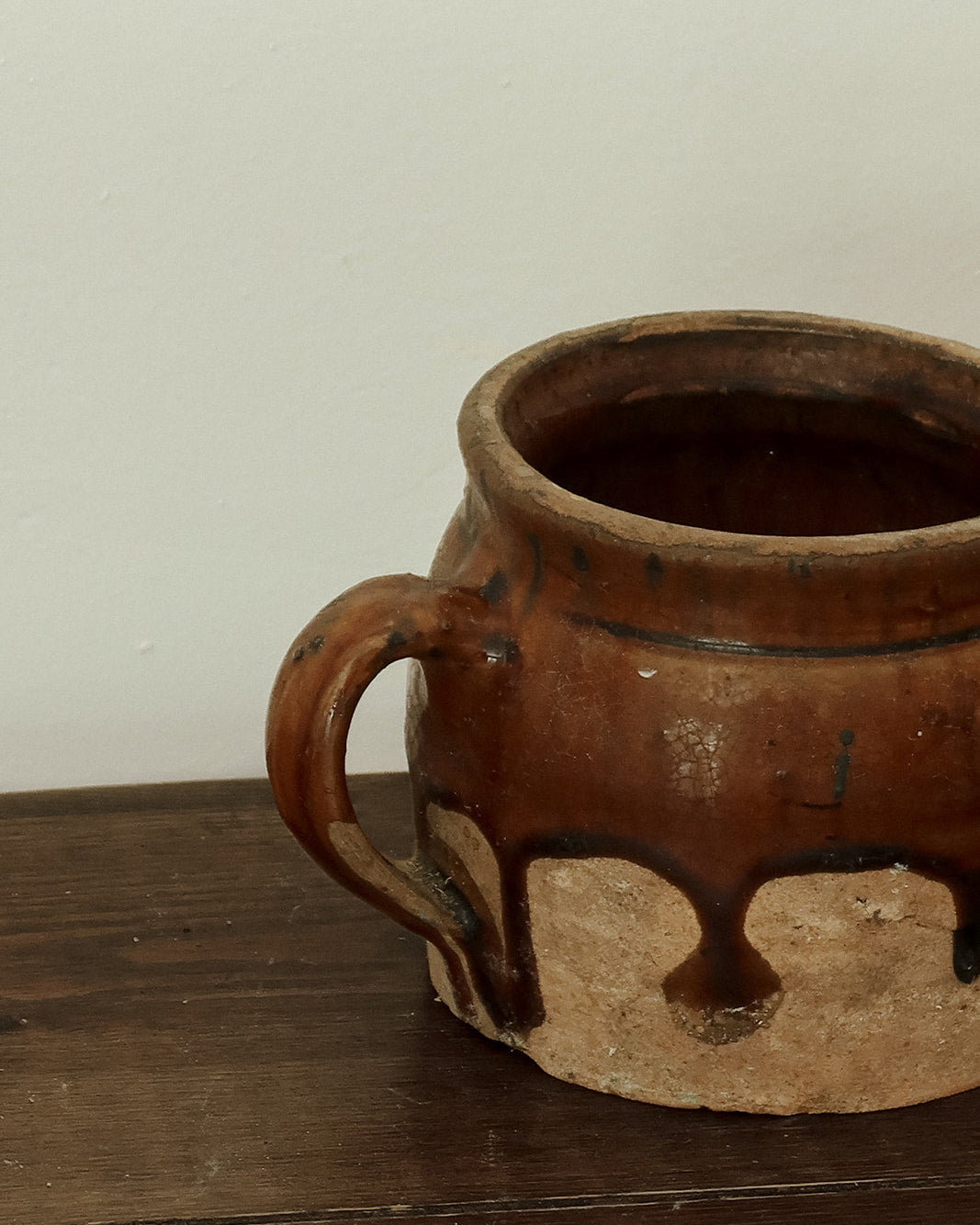 Antique French Stoneware Cooking Pot