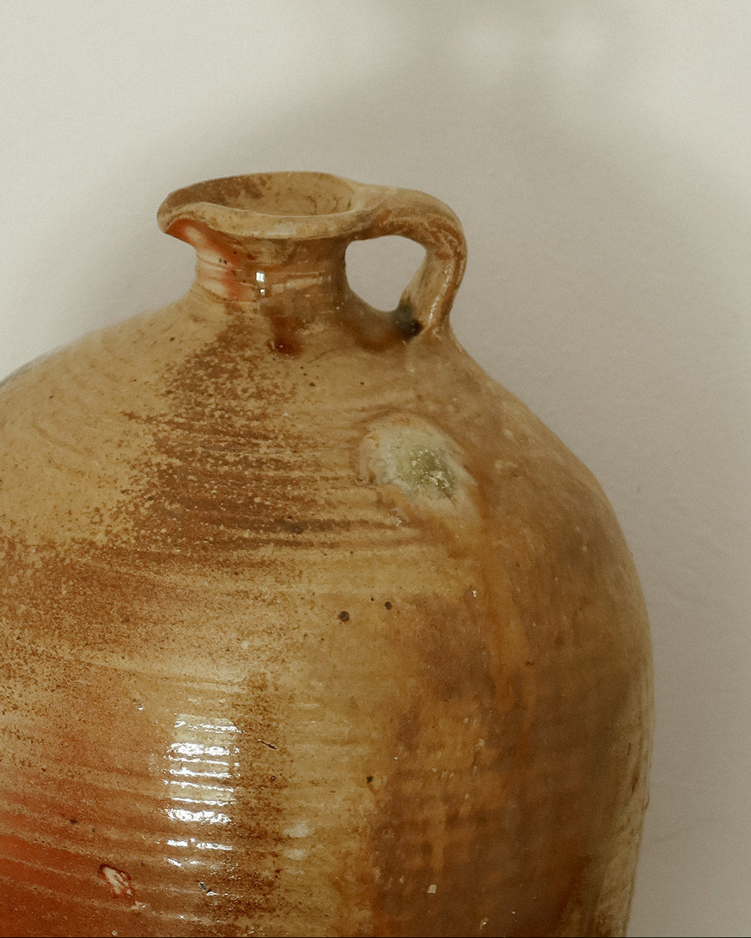 Antique French Stoneware Oil Jug - I