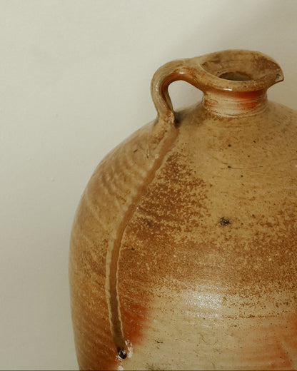 Antique French Stoneware Oil Jug - I