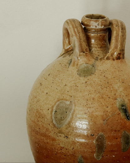Antique French Stoneware Oil Jug - II