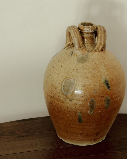Antique French Stoneware Oil Jug - II