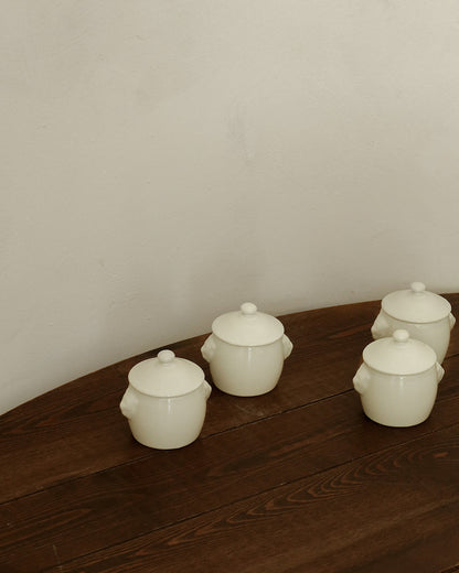 French Porcelain Lidded Pots (Set of 4)