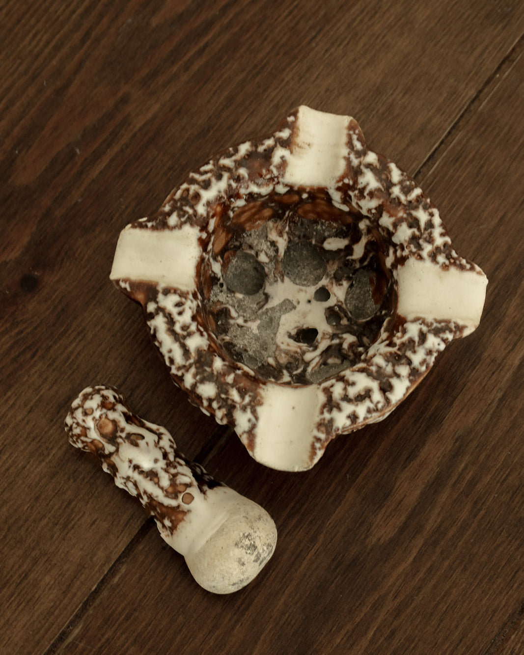 French Ceramic Ashtray with Striker