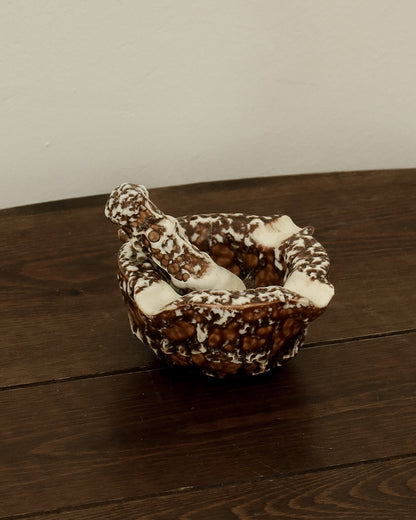 French Ceramic Ashtray with Striker