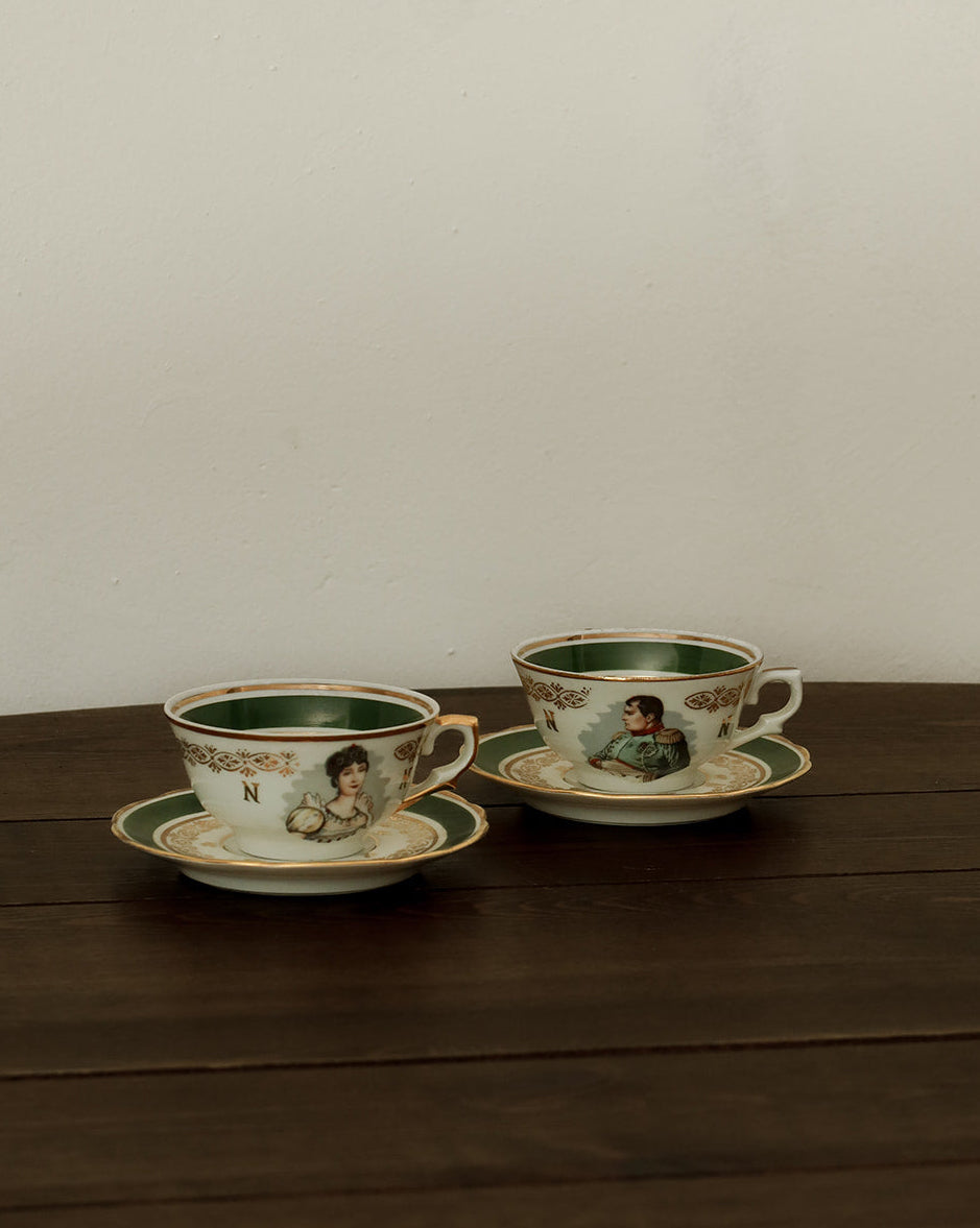 Pair of Empire Portrait Teacups