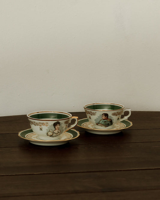 Pair of Empire Portrait Teacups