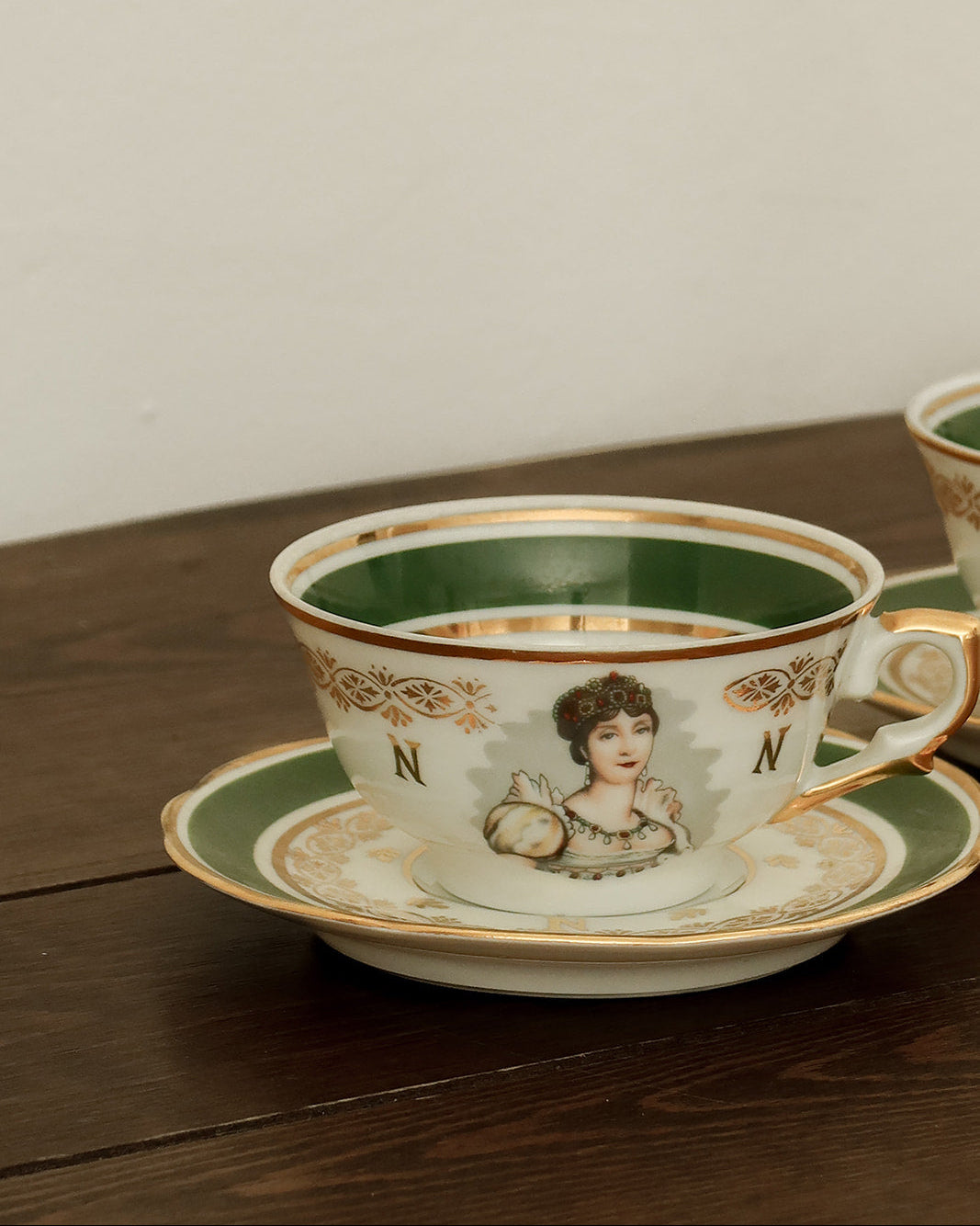 Pair of Empire Portrait Teacups