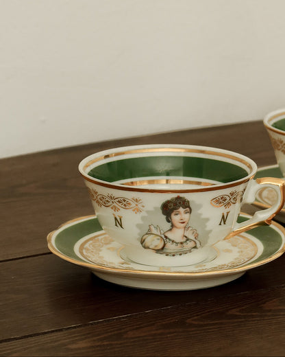 Pair of Empire Portrait Teacups