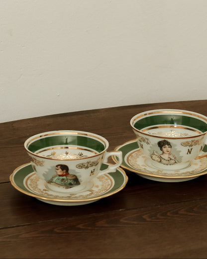Pair of Empire Portrait Teacups